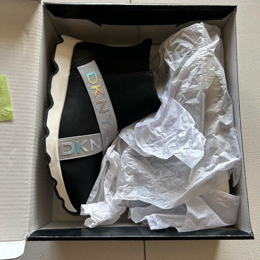 DKNY Kids Black and Silver Boots